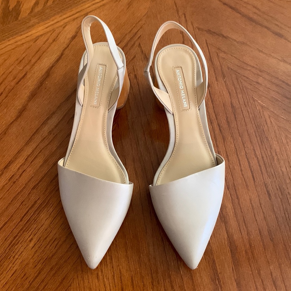 Nude block heels